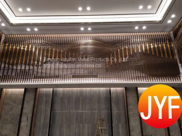 Foshan Manufacture Decor Gold Color 304 Stainless Steel Living Room Partition