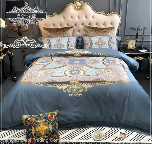 European 100% Cotton 4pcs Bedding Set Digital Printed photo-3