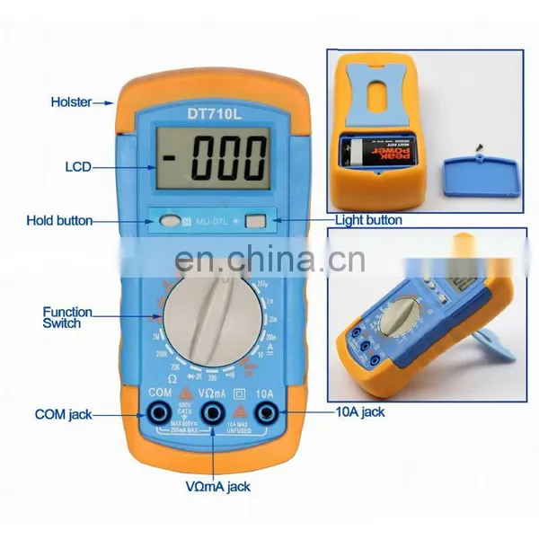 DT710L Small Digital Multimeter With Backlight, Battery Test/Diode Test/Continuity Buzzer/Data Hold Multifunctional Multimeter photo-2