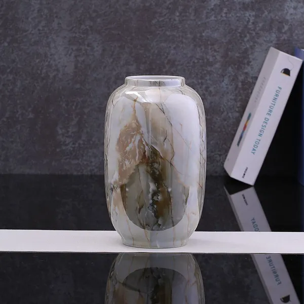 Gold Marble Chinese Retro Luxurious Large Ceramic Flower Vase For Hallway Table Art photo-4