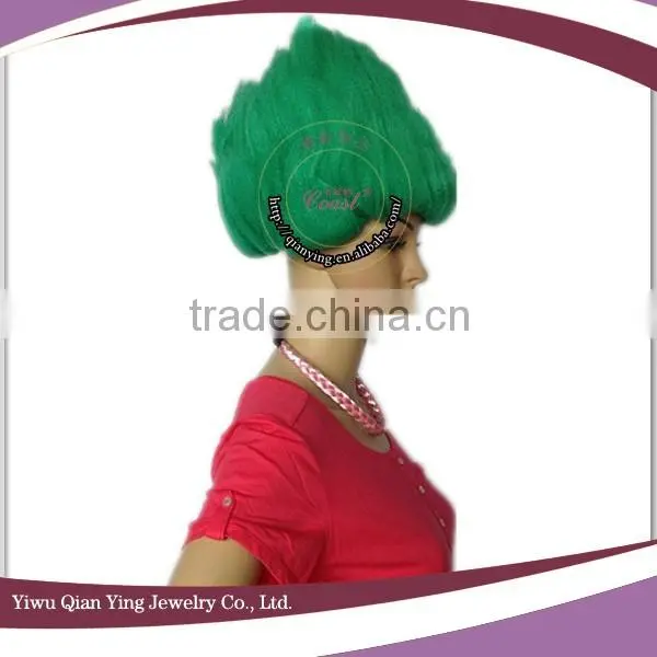 Bright Green Color Big Troll Party Hair Wig Wholesale photo-2