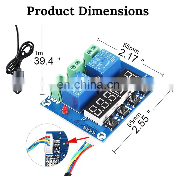 XH-M452 DC 12V LED Digital Temperature and Humidity Controller Independent Output 10A Relay Control Load Thermostat photo-3