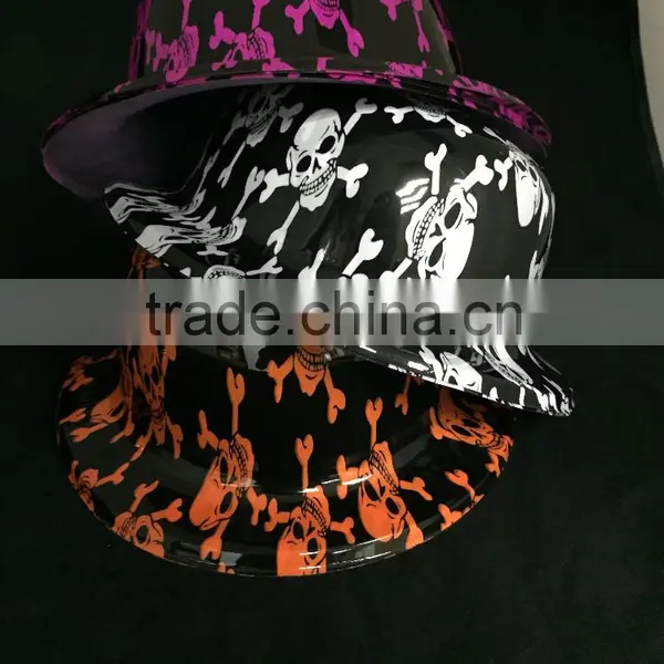 Black and White Plastic Happy Halloween Magician Magic Top Hats