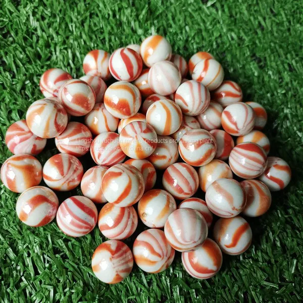 16mm White Porcelain Three Pattern Glass Marble photo-4
