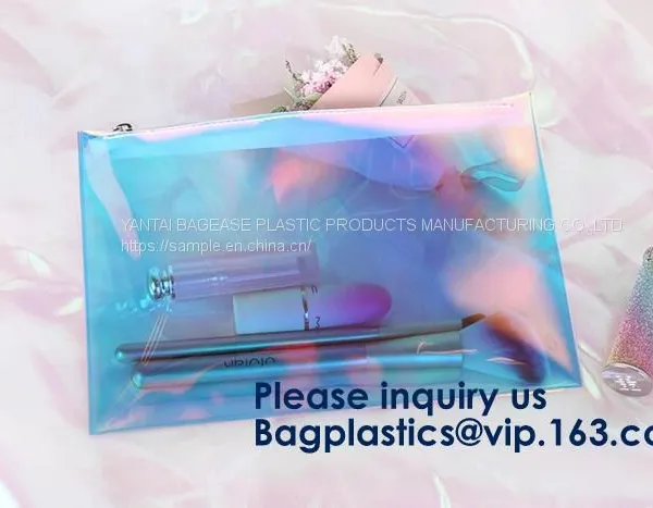 Pvc Makeup Cosmetic Bag Resealable PVC Slider Zip Poly CPE Material, Makeup Mini Clear PVC Cosmetic Bag photo-4