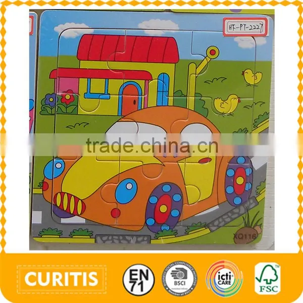 Wenzhou Zhejiang Toy Wood Car Kid Game Wooden Helping Hands Learning Resources Wood Traffic Puzzle Toys