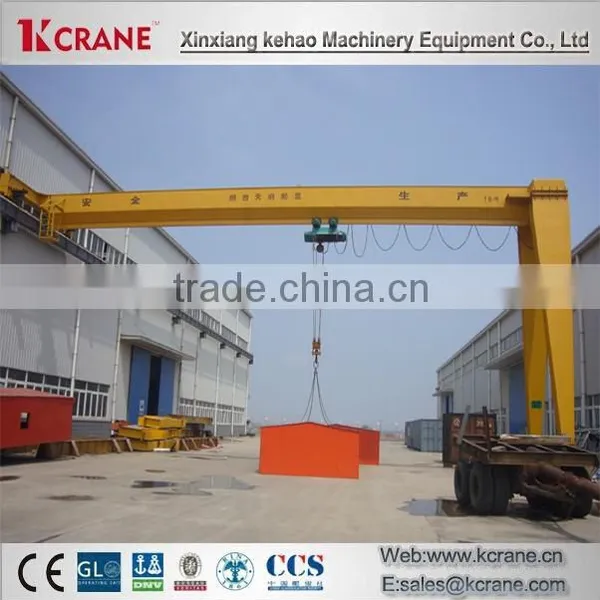 Saving Work Space Semi 10ton Gantry Crane