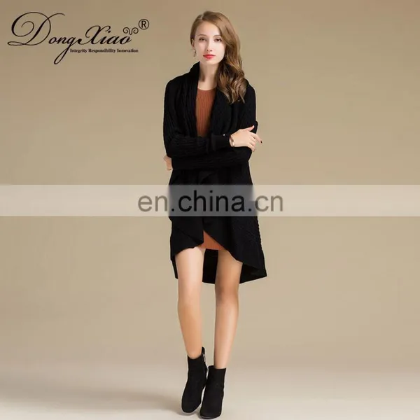 Womens Casual Sweater Cardigan Scarf Collar Long Cardigans Women's Cashmere Sweaters photo-3
