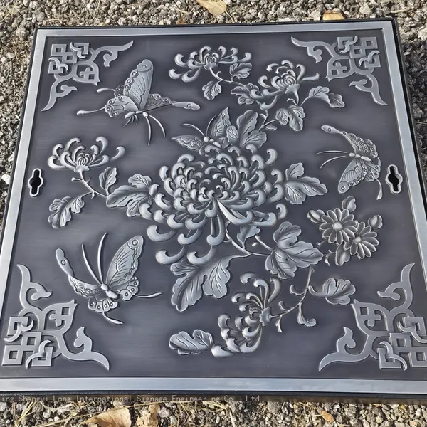 Spheroidal Graphite Cast Iron Art Well, Garden Park Cover Tree Board, Circular Artistic Sculpture, Factory Customization photo-5