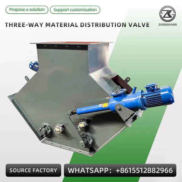 Electric Three Way Diverter Valve Pneumatic Three Way Divider Valve for Powder Granular Material photo-3