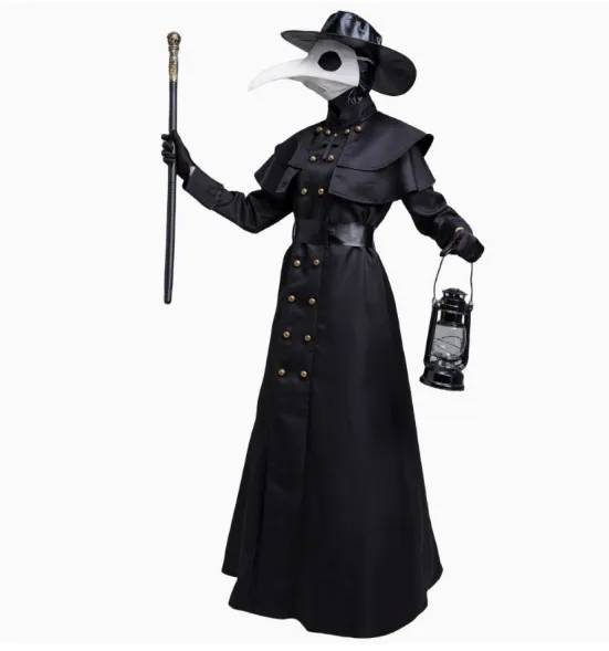 Adult Plague Doctor Costume, Long Beak Bird Man Outfit, Halloween Cosplay Suit With Optional Full Set photo-3