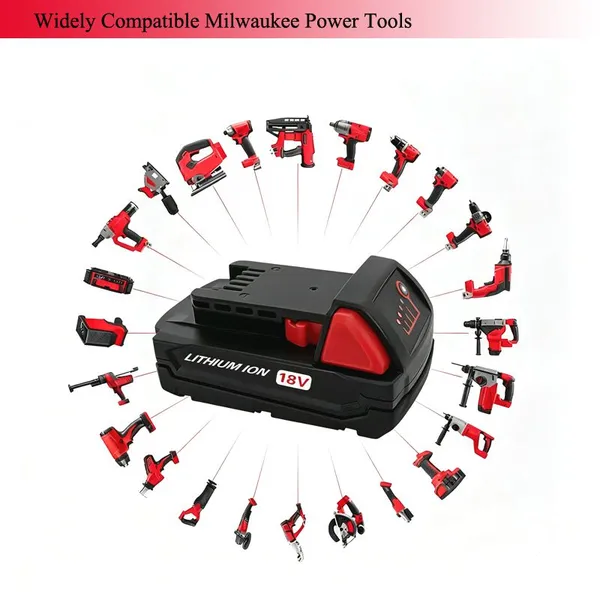 Cordless Impact Hammer Power Drill Driver Tools Replacement 18V Rechargeable Battery M18 Compatible MIL photo-3