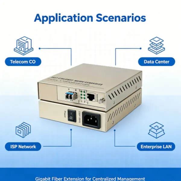 1 Slot Card-type Gigabit 1SFP 1RJ45 Fiber Media Converter, Hot-swappable SFP Port, Built-in Power Supply, 1 Optical 1 Electric Transceiver