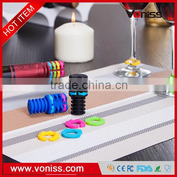Silicon Wine Stopper Wine Glass Mark Charms Drink Markers Silicon Identification Tags for Party/Wedding Quality Choice