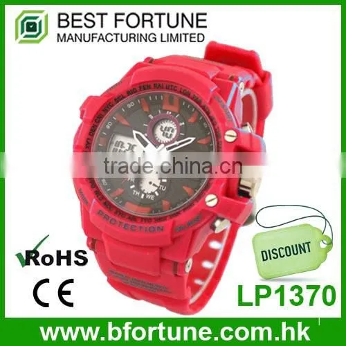 LP1370 New Fashion Stainless Steel Case Back Digital Color Strap Watches
