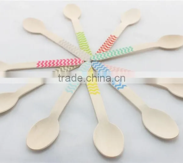 Food Grade Stripe,chevron,polkadot WOODEN SPOONS for Party Supplies