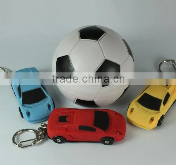 Colorful LED Light Car Keychain Flash Toy Automobile Keyring Key Chain Christmas Gift photo-2