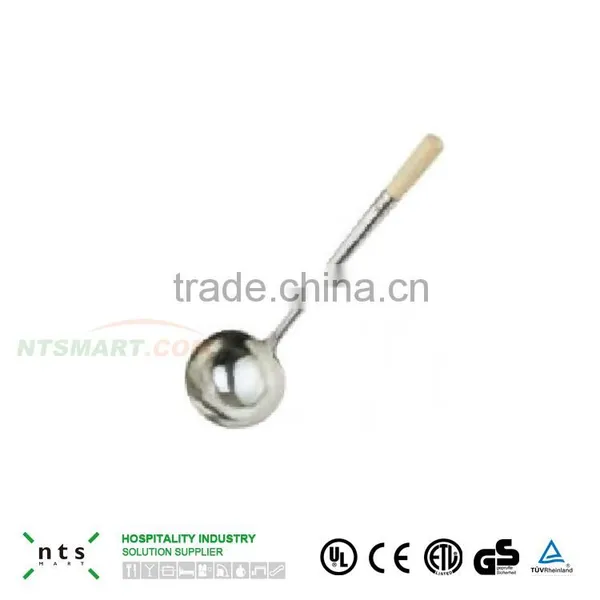 Hotel and Kitchen Good Quality Stainless Steel Ladle With Wooden Handle photo-3