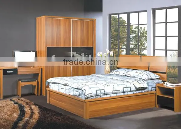 China Manufacturer Modern 3 Piece Bedroom Furniture Set - Wardrobe, Dressing Table , Bed(SZ-BFA8003) photo-6