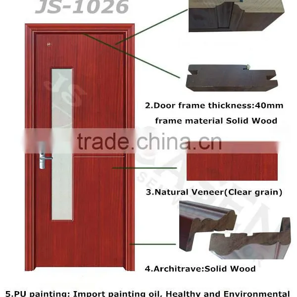 Economic Wooden Fire Rated Glass Door photo-2
