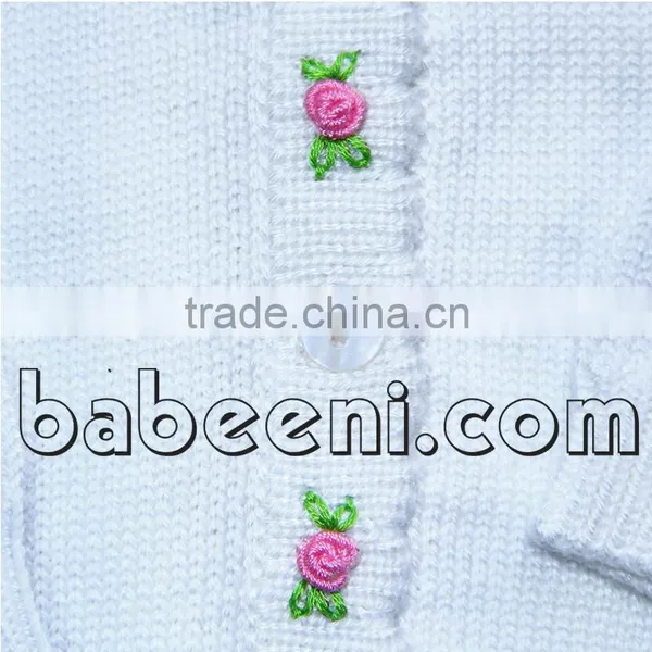 Cute Flowers Hand Embroidery Sweater for Little Girls photo-2