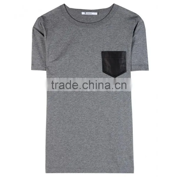 Custom Print t Shirt With Leather Sleeve photo-2