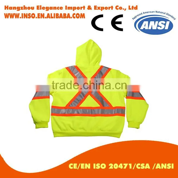 Safety Bomber Jacket Fleece Material Men's Fashion Hoodie With Zipper photo-2