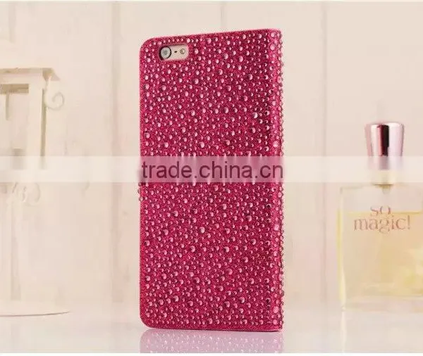 Rhinestone Phone Case OEM Flip Leather Case Cover For Samsung Galaxy Grand 2 photo-3