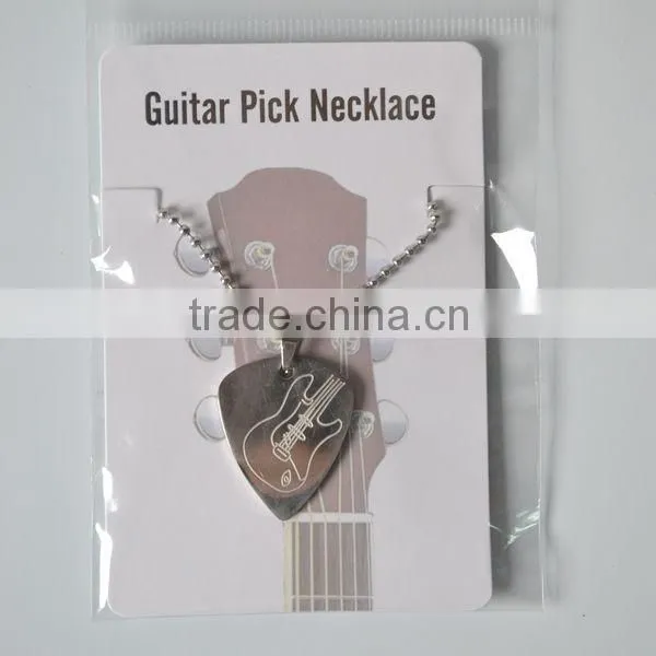 Latest Design Stainless Steel Teardrop Shaped Guitar Pick With Necklace photo-5