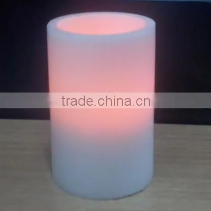 Battery Powered Realistic Yellow Flicker Flame Giant Wax Pillar Candle 4x6 for Church