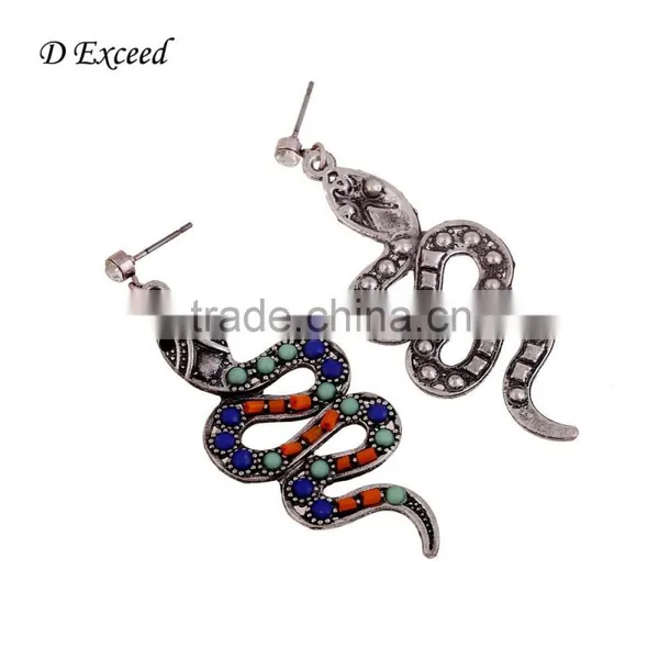 2016 Hot New Designs Vintage Jewellery Earrings Bohemian Style Snake Gold Plating Drop Earrings photo-4