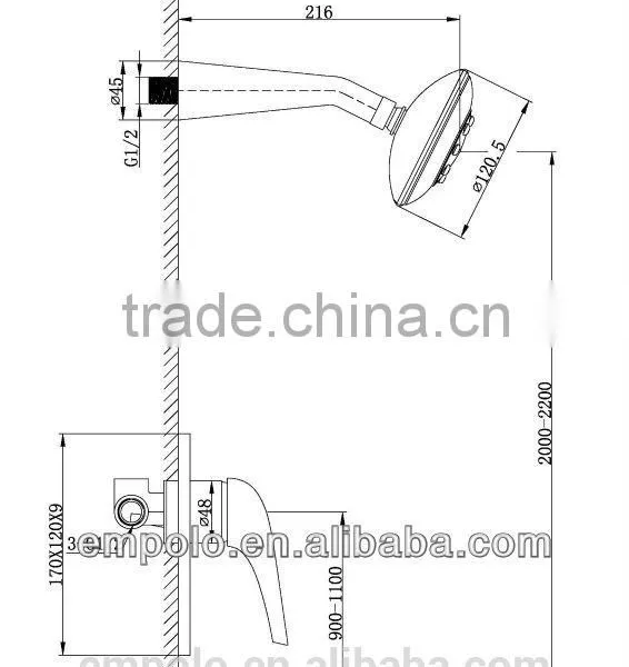 Boutique Bathroom Waterfall Hot and Cold Rain Shower Set 06 4703 photo-2