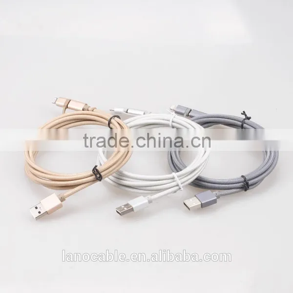 MFi Certified Nylon Braid 2 in 1 Multi Charger Cable photo-6