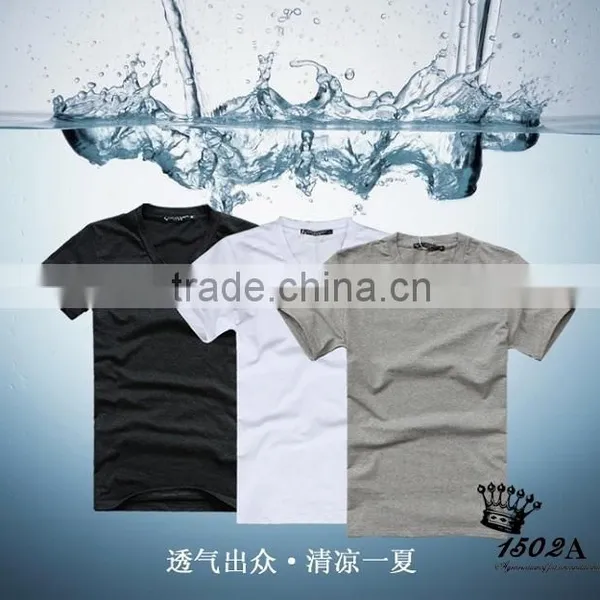 Short Sleeve Cotton V Neck T-shirt photo-4