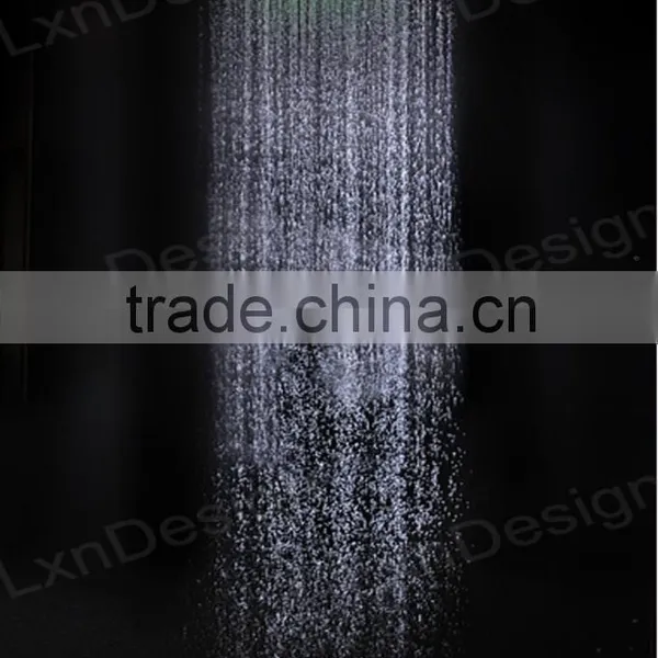Chrome Finish Led Shower Faucet Embed Ceiling Square Shower Set Stainless Steel Shower Head With Led Hydro Power Lights photo-5