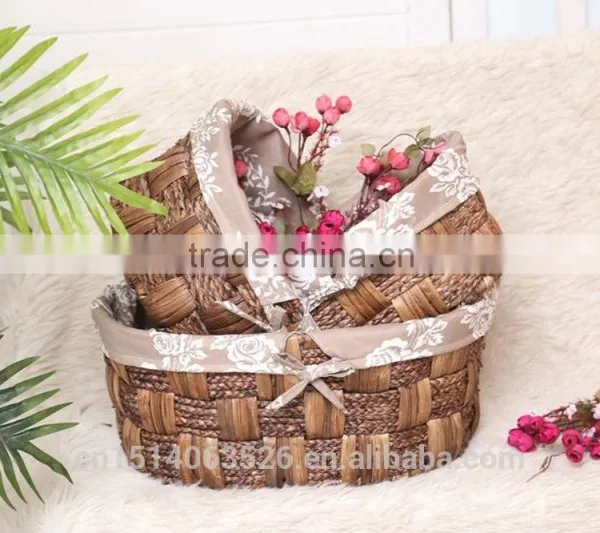 2016 Most Popular Straw Basket With Liner/storage Basket photo-2