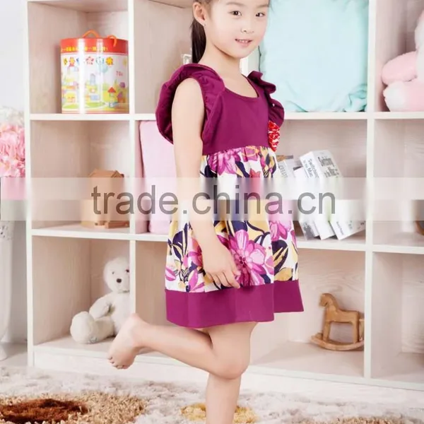 Latest Fashion Baby One Piece Cotton Frocks Designs Kids Summer Printed Girl Dress photo-5