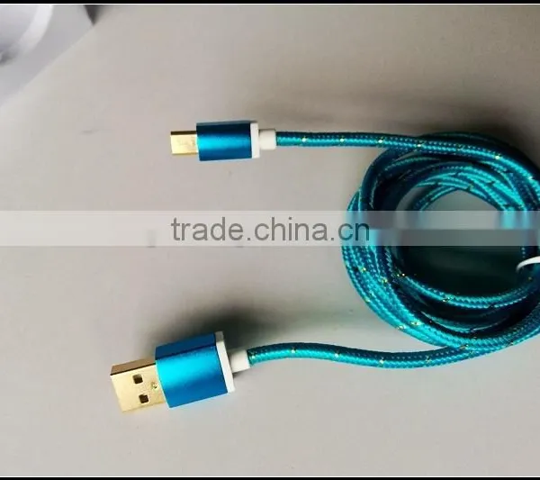 Colourful Braided Micro v8 and I5 Gold Plated Usb Cable With Aluminium Alloy Shell photo-5