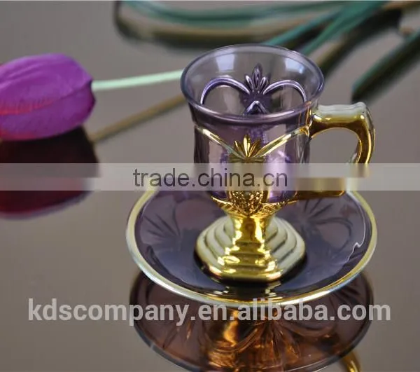 Eco Friendly Gold Plated Bulk Tea Cup and Saucer Sets photo-3