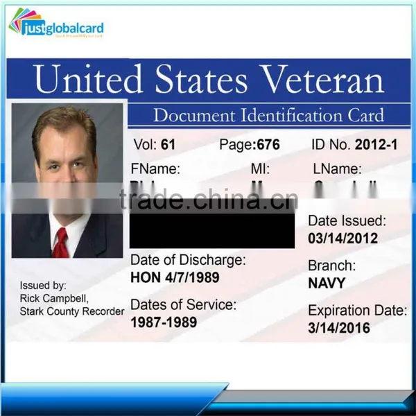 Hot Full Color Printing Plastic Card/inkjet Pvc Photo Portrait id Card Made in China Quality Choice