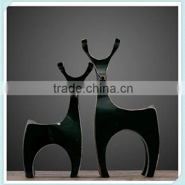 Resin Animal Shape Candle Holder Black Deer Candle Holder With Deer Shape Candle Stick photo-2