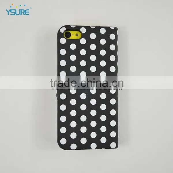 Simple Style PU Leather Case For IPhone 5c With White Spot , Big Magnet and Support Ability That Easy to Watch Video photo-3