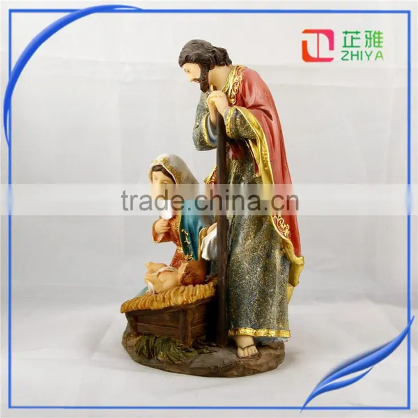 Factory Resin Religion Holy Family With Baby Jesus Polyresin Nativity Figurines photo-3