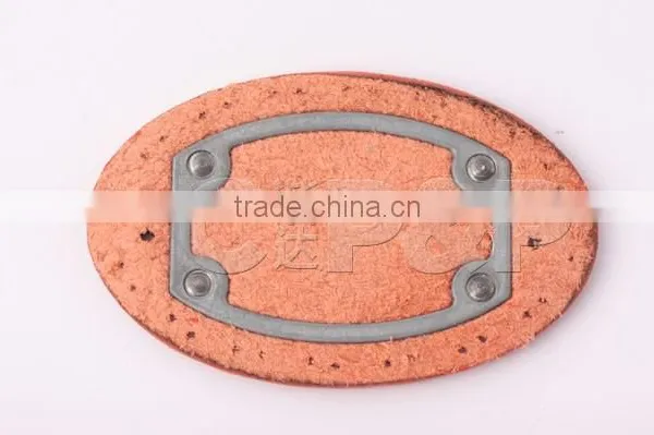 Orange Oval Design Sewing Jeans Leather Label With Custom Metal photo-2
