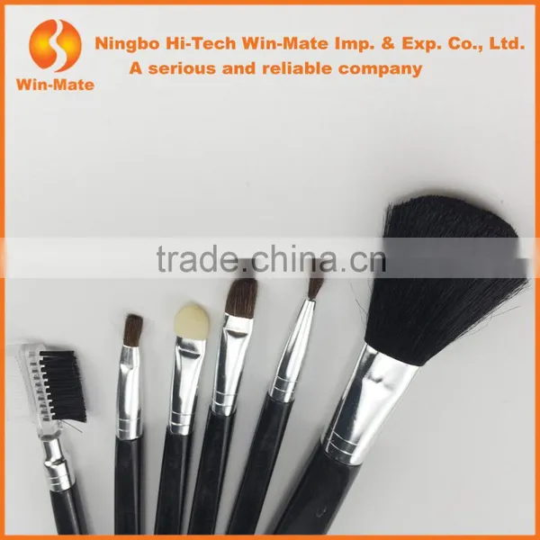 Wholesale Promotion 6pcs Black Hair and Black Handle Makeup Brush Set Free Sample photo-2