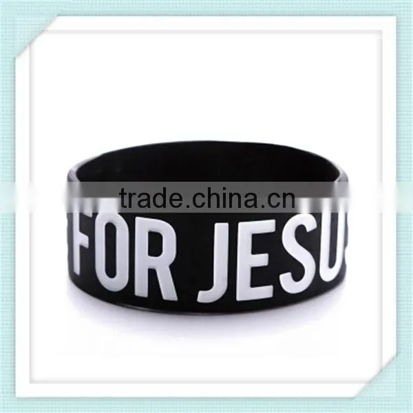 Wide Black Silicone Sport Wristband, Custom Cheap Silicone Wristbands photo-2