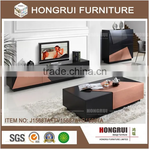 Hongrui Living Room Furniture Luxury tv Stand , European Design Wood tv Table photo-2