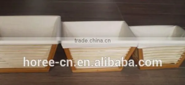 Handmade Superb Bamboo Storage Basket for Home Use With Cotton Liner photo-4