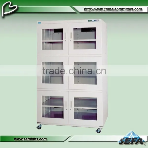 2016 Chinese Laboratory Furniture Iron Cupboard Spice Steel Drawer Glass Door Laboratory Cabinet
