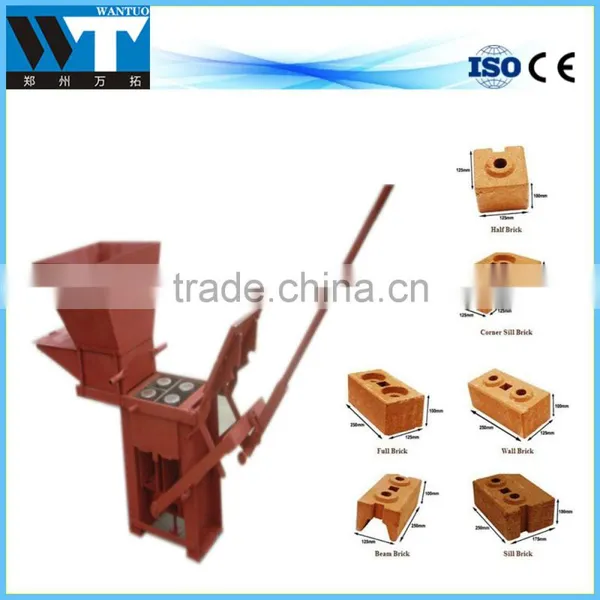 Interlocking manual burning free clay bricks making machine